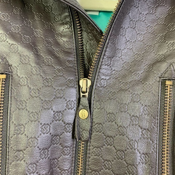 SPECIAL BLEND Dark Brown Embossed Leather Snowboarding Jacket - Picture 7 of 15